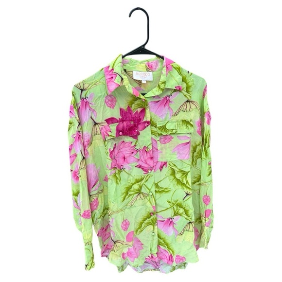 NWOT Rococo Sand Ren Button Up Top in Multi - Picture 2 of 8